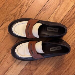 Steve Madden Leather Loafers - Black, Brown, and Cream